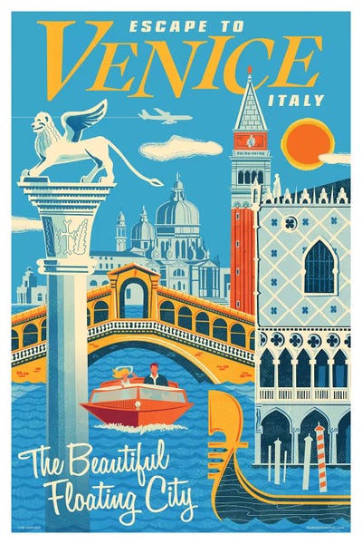 Details about   Venice Travel Vintage Advertising Art Print Poster Set Choice of 3 Great Prints